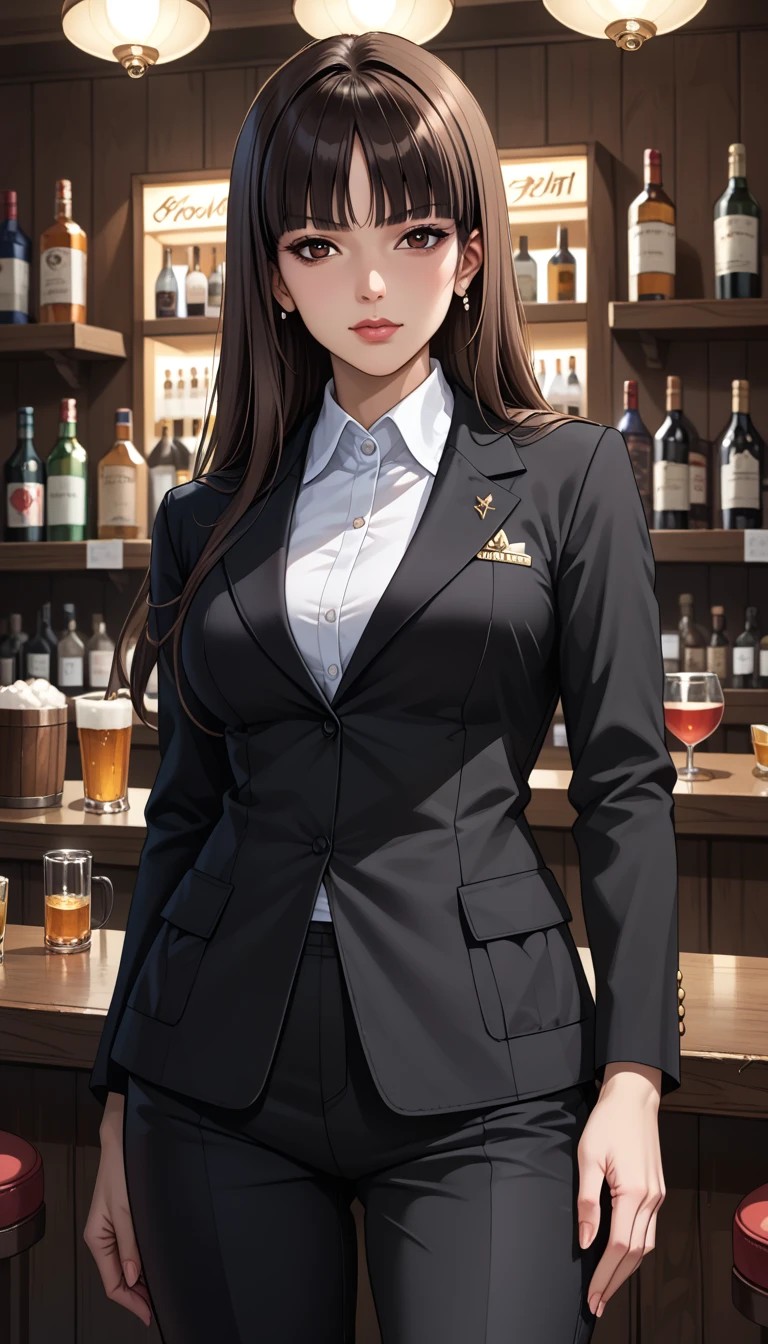 バーで出会った黒髪美女 | の人気AIイラスト・グラビア