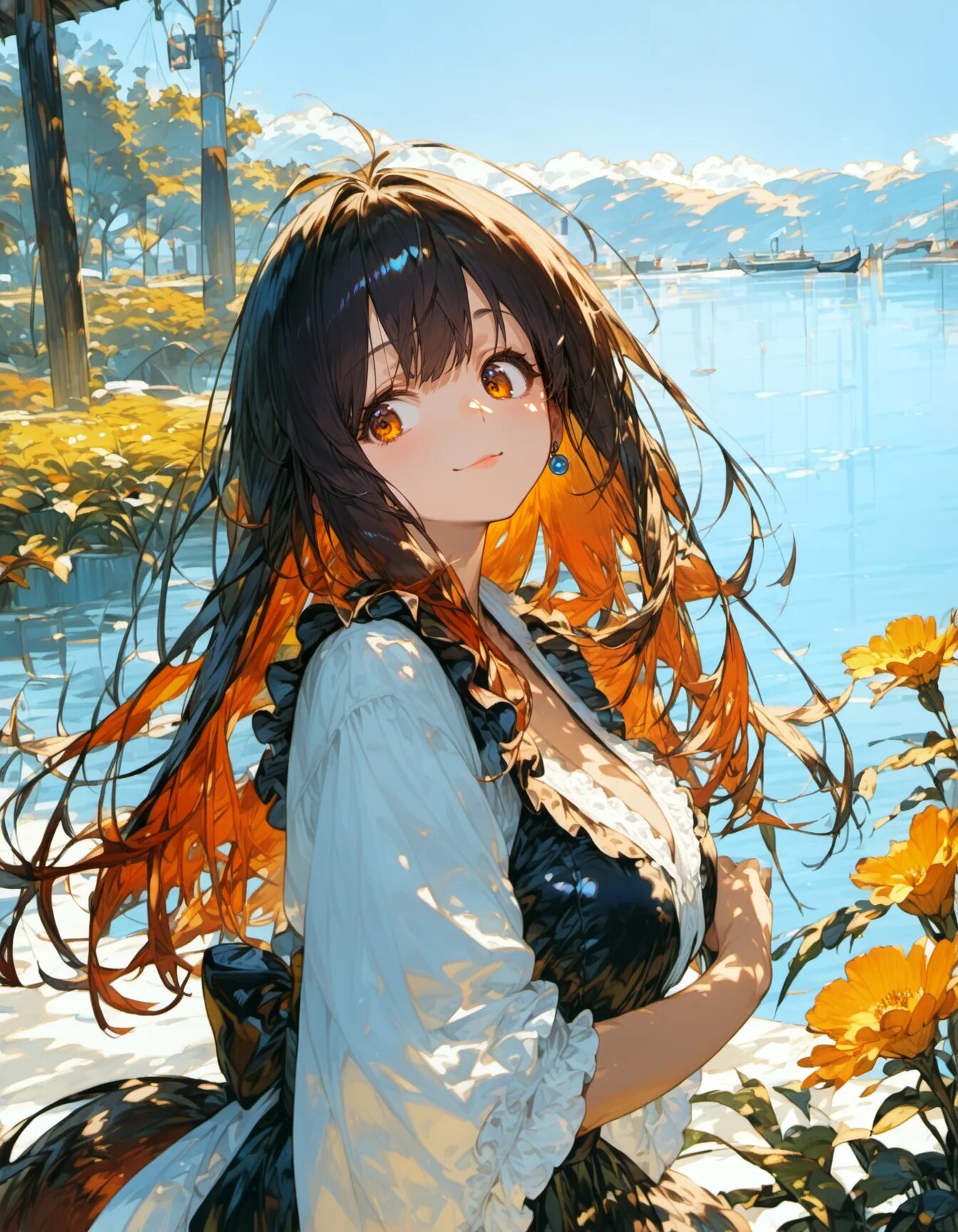 Amber Reflections by the Lake