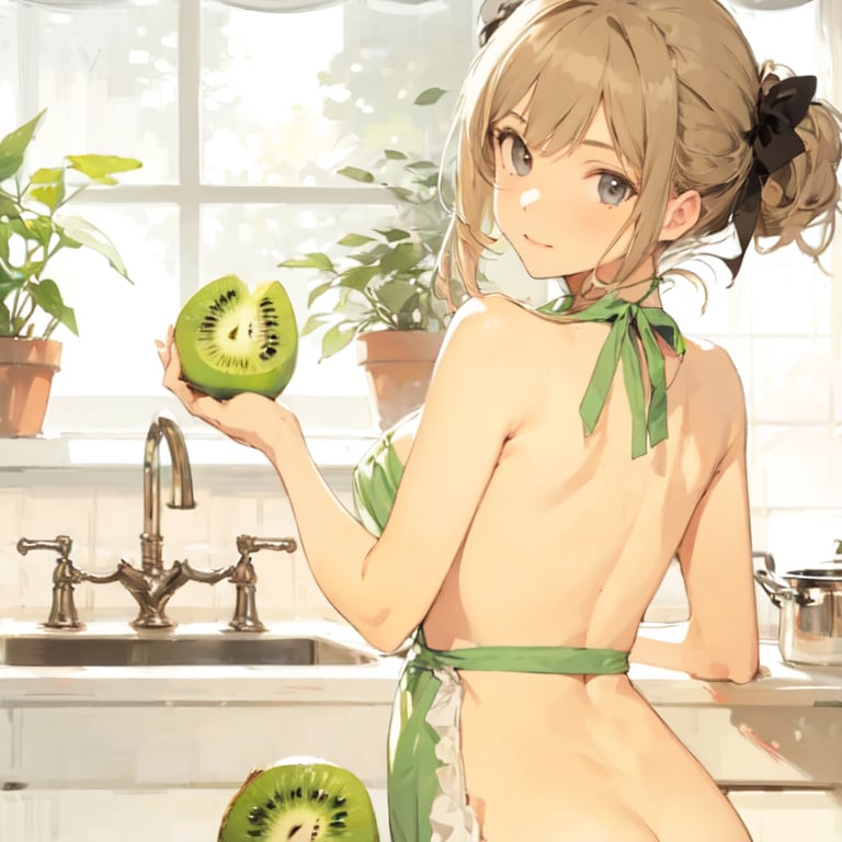 裸とエプロンとキウイ