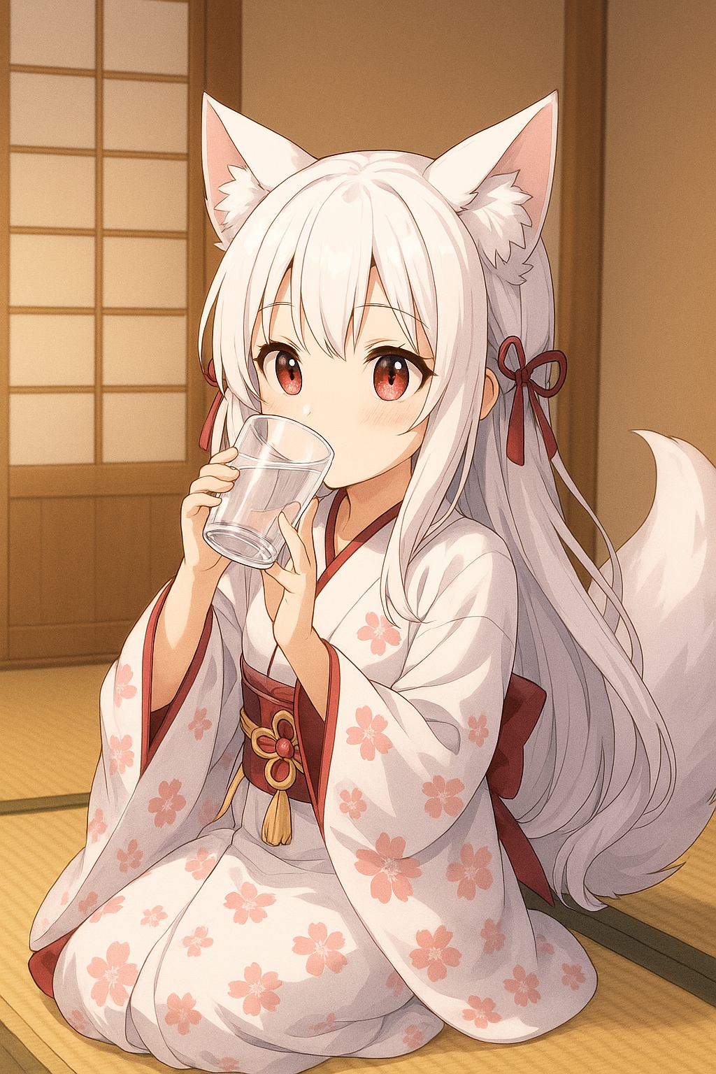 コップ酒を飲むキツネの御神体様 | の人気AIイラスト・グラビア