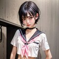 制服女子005_短髪_白セーラー夏服、短髪女子を作成したくなった。そんな季節だよね。 11枚目