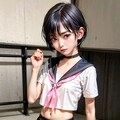 制服女子005_短髪_白セーラー夏服、短髪女子を作成したくなった。そんな季節だよね。 8枚目