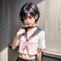 制服女子005_短髪_白セーラー夏服、短髪女子を作成したくなった。そんな季節だよね。 4枚目