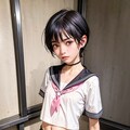 制服女子005_短髪_白セーラー夏服、短髪女子を作成したくなった。そんな季節だよね。 5枚目