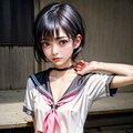 制服女子005_短髪_白セーラー夏服、短髪女子を作成したくなった。そんな季節だよね。 3枚目