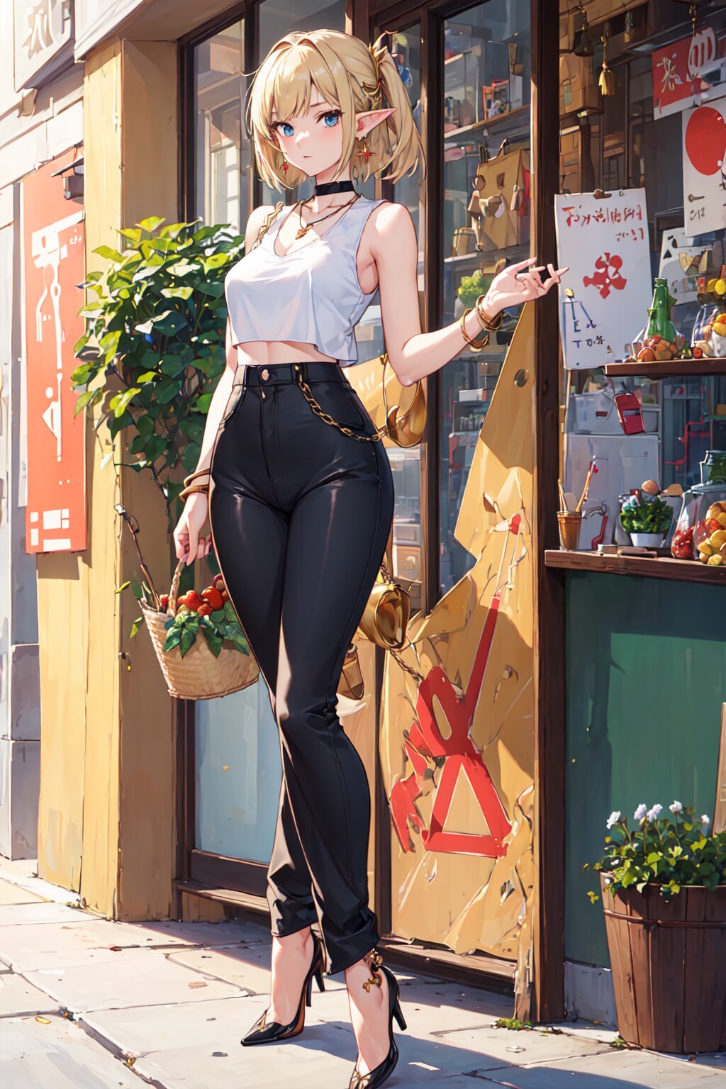 街のエルフの少女