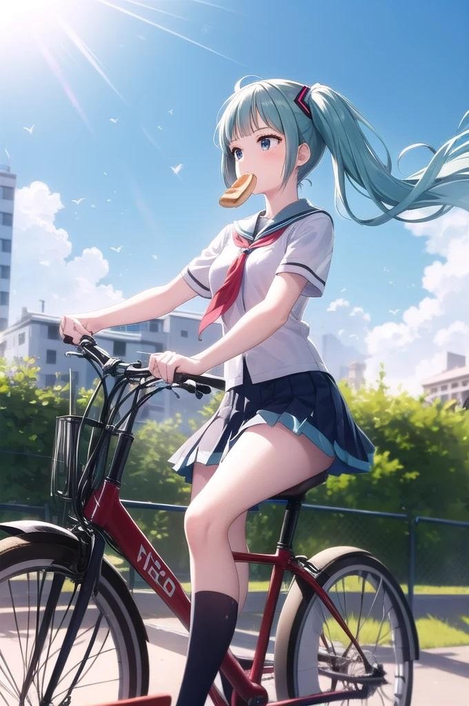 食パンくわえて