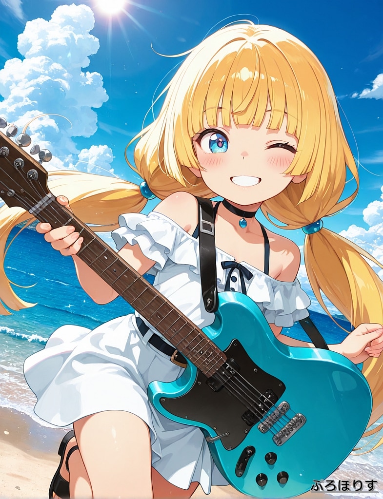 金髪ローツインテールギタリスト◯女