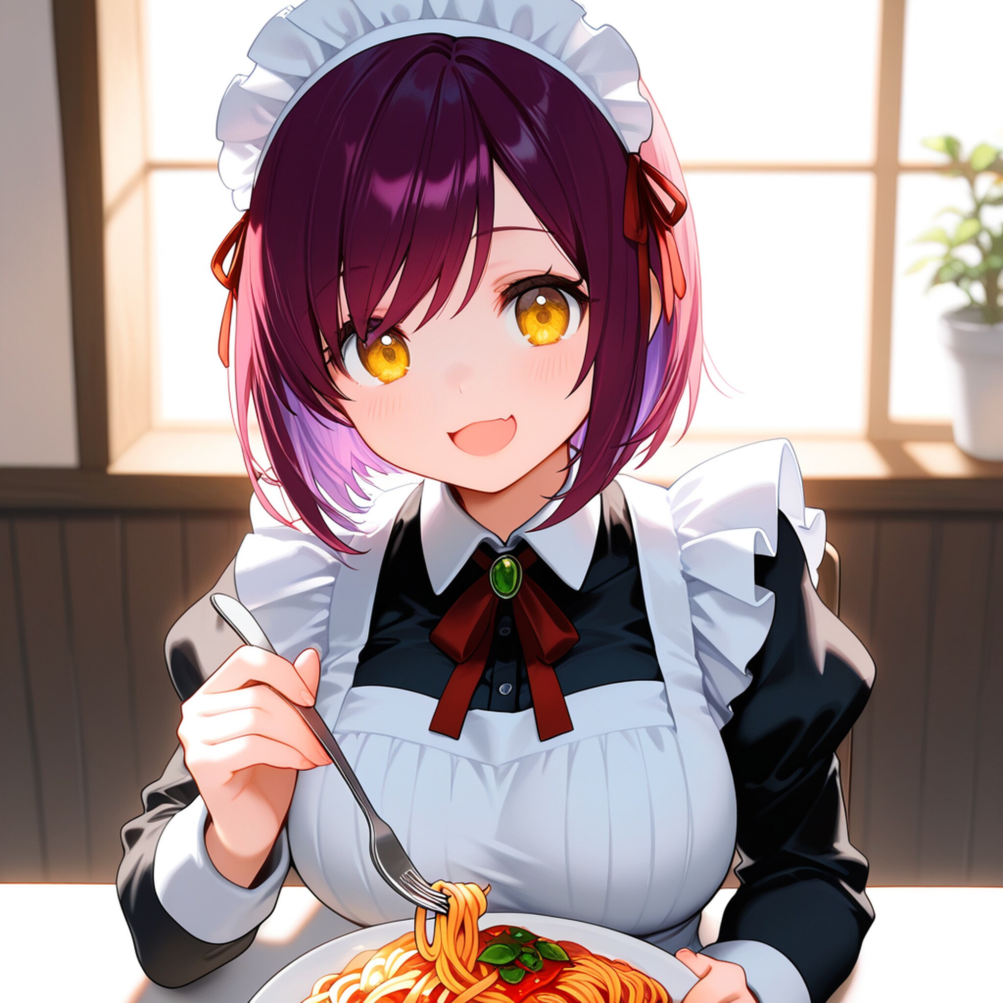 こんにちは（挨拶メイドの芽衣ちゃん） | の人気AIイラスト・グラビア