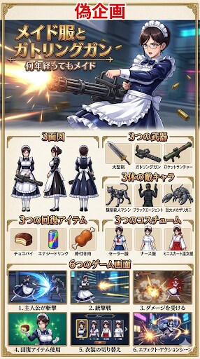 メイド服とガトリングガン