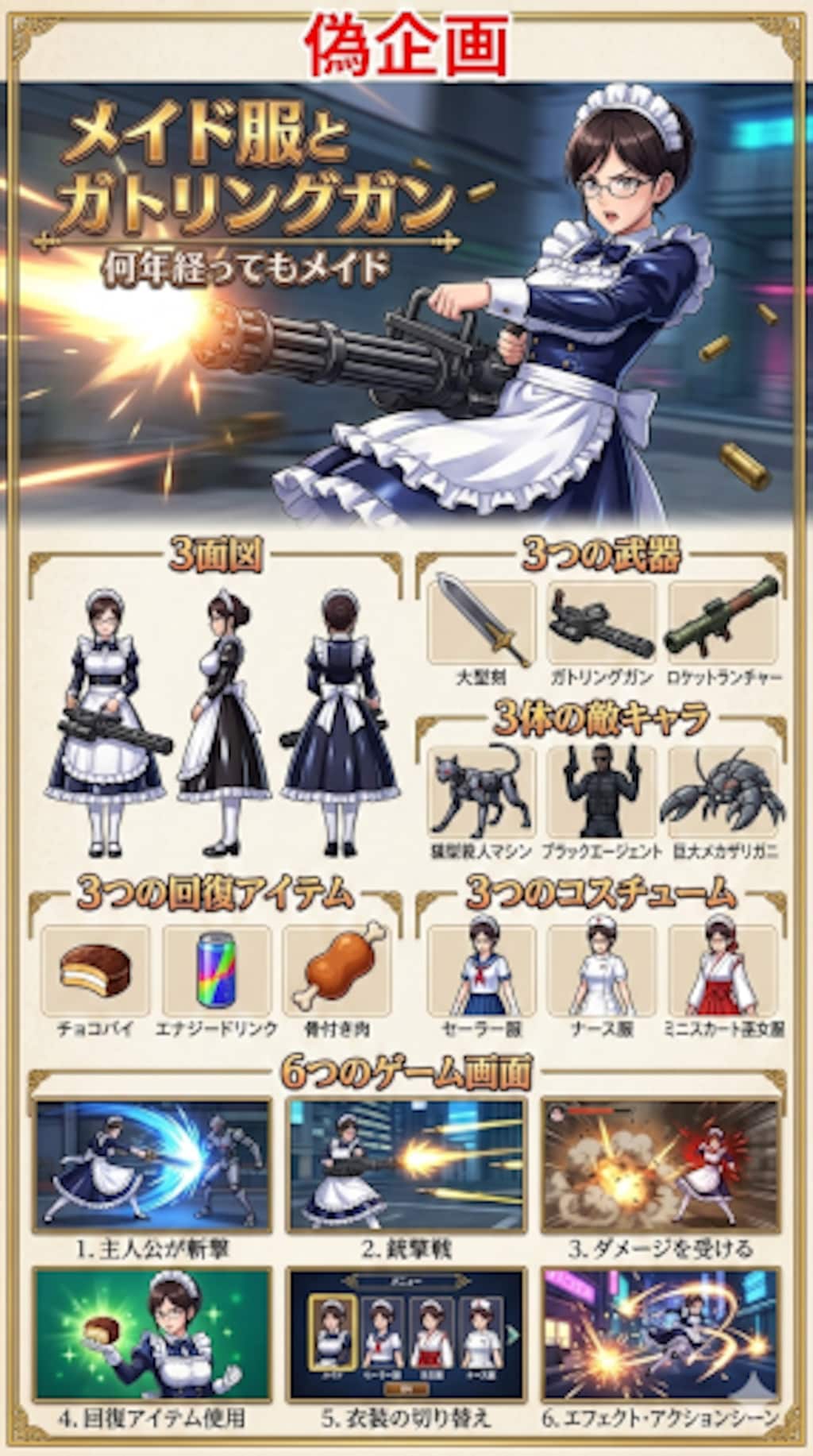 メイド服とガトリングガン