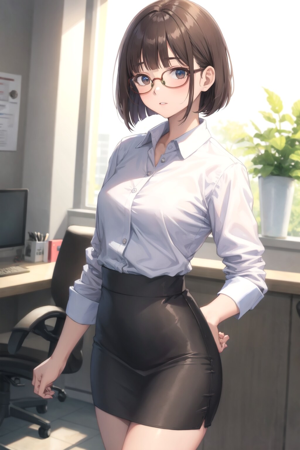 ボブ子(実はOL) | の人気AIイラスト・グラビア