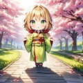 桜と日本庭園と茉莉花ちゃん 5枚目