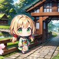 桜と日本庭園と茉莉花ちゃん 11枚目
