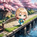 桜と日本庭園と茉莉花ちゃん 8枚目