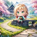桜と日本庭園と茉莉花ちゃん 9枚目