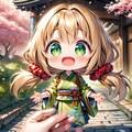 桜と日本庭園と茉莉花ちゃん 6枚目