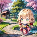 桜と日本庭園と茉莉花ちゃん 10枚目