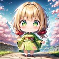 桜と日本庭園と茉莉花ちゃん 7枚目