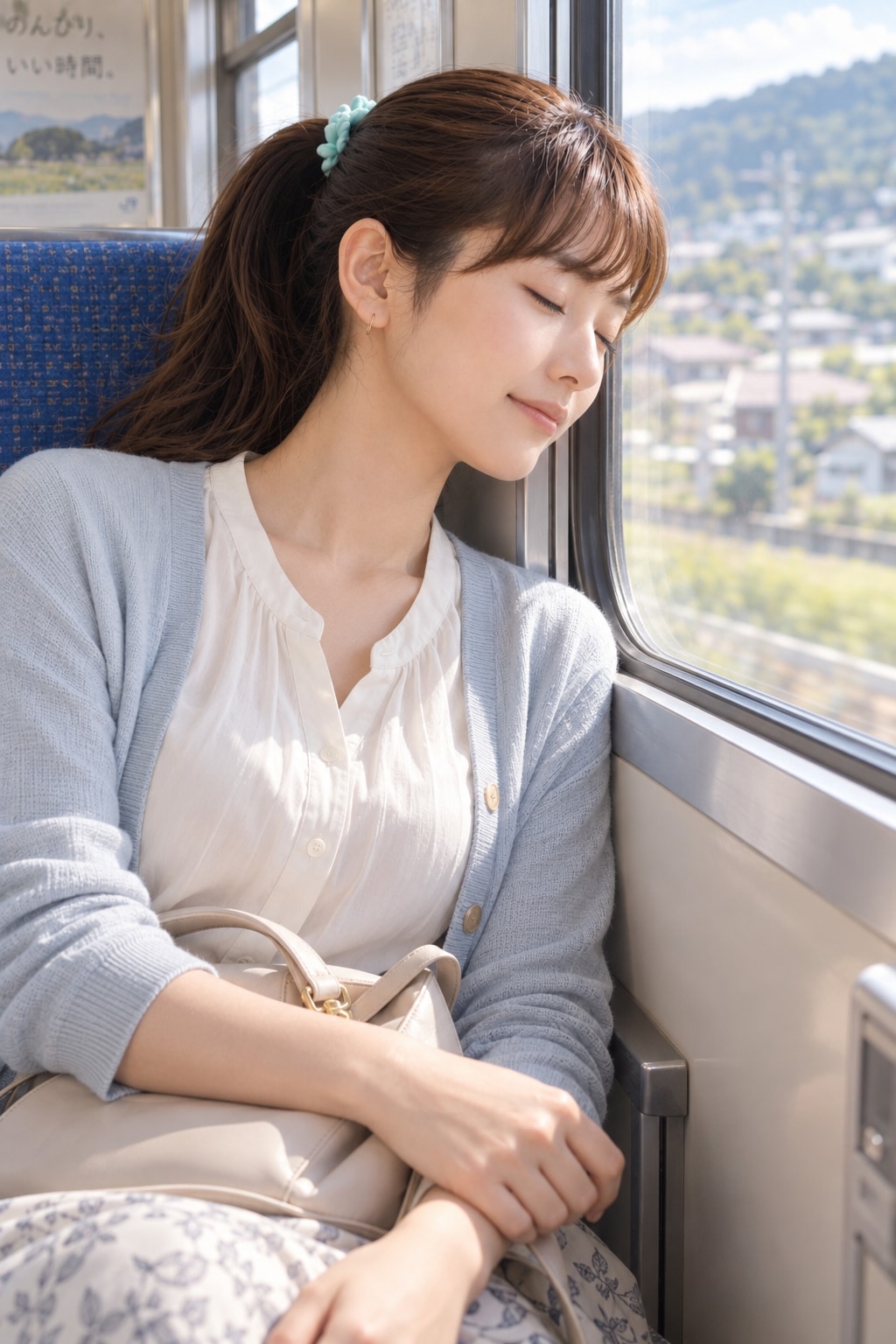 電車で居眠り | の人気AIイラスト・グラビア