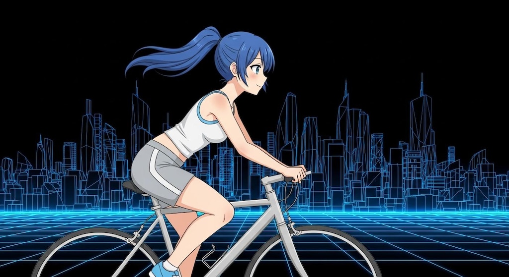 青ぽりちゃん サイクリング