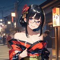 月夜のツヤテカ花魁🌟＋👘＝🎇 3枚目