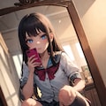 鏡で自撮り 2枚目