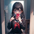 鏡で自撮り 3枚目