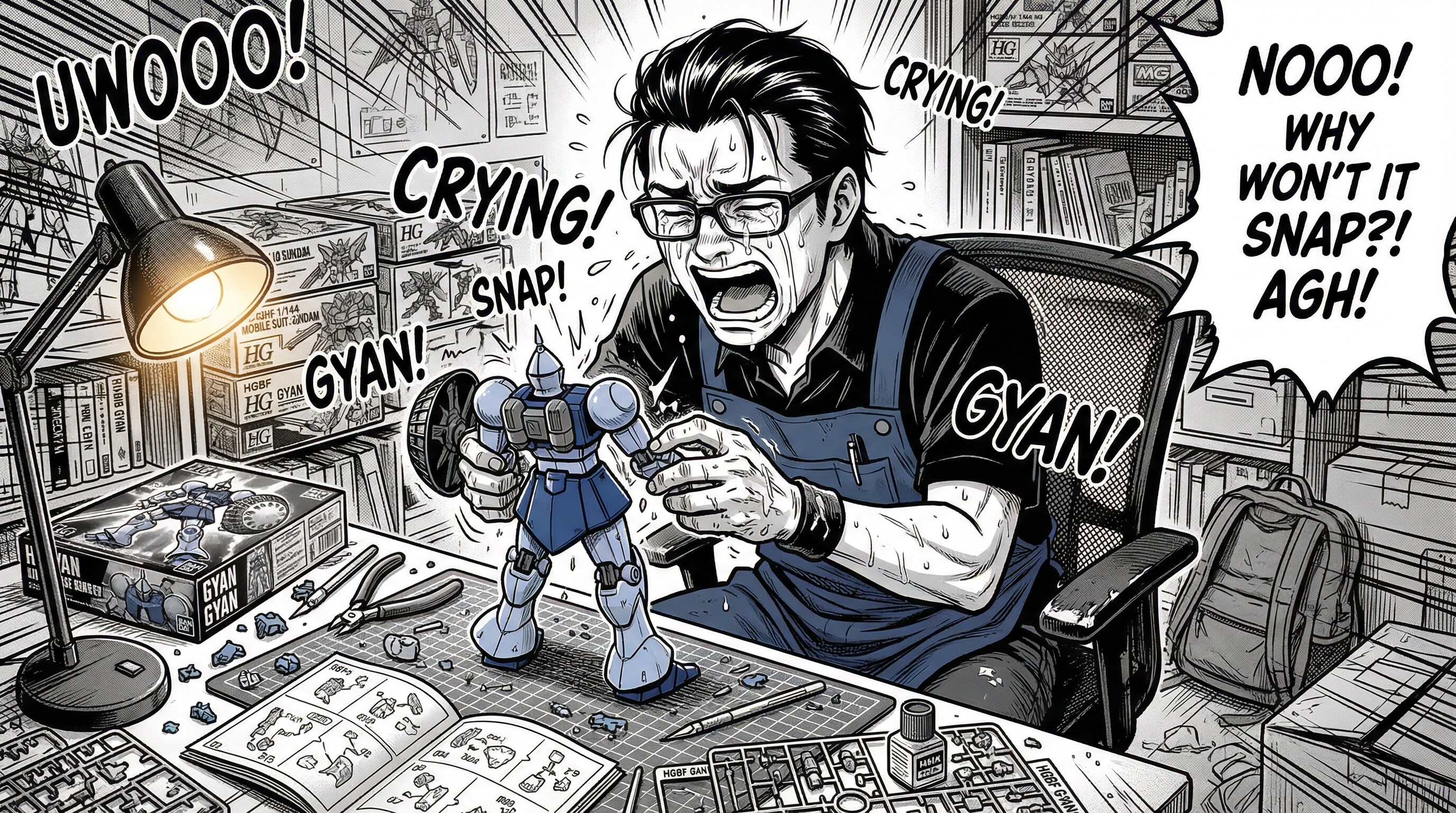 ギャンを組み立てながらギャン泣き | の人気AIイラスト・グラビア