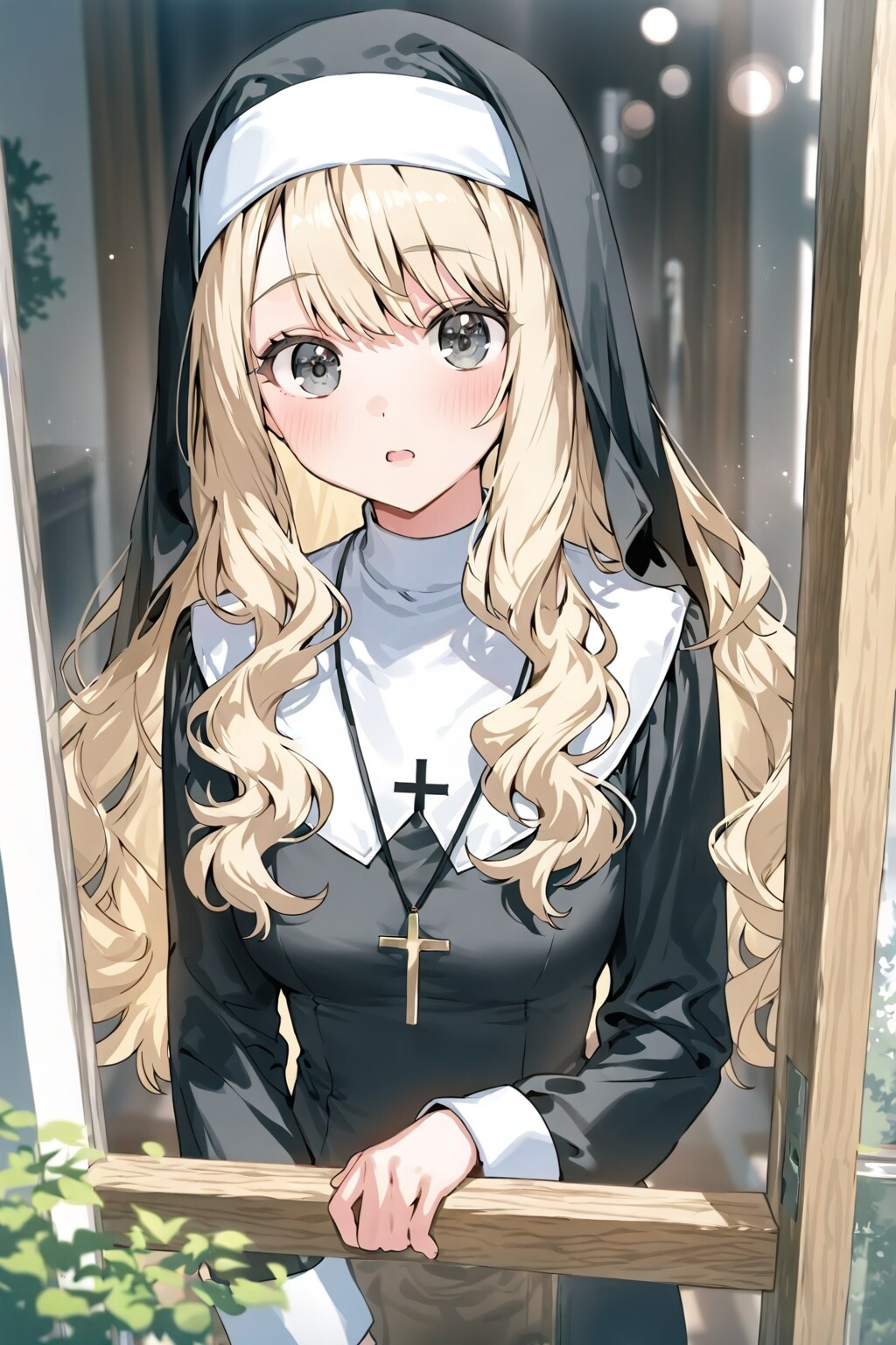 窓から顔出す、よその子ラベリアちゃん