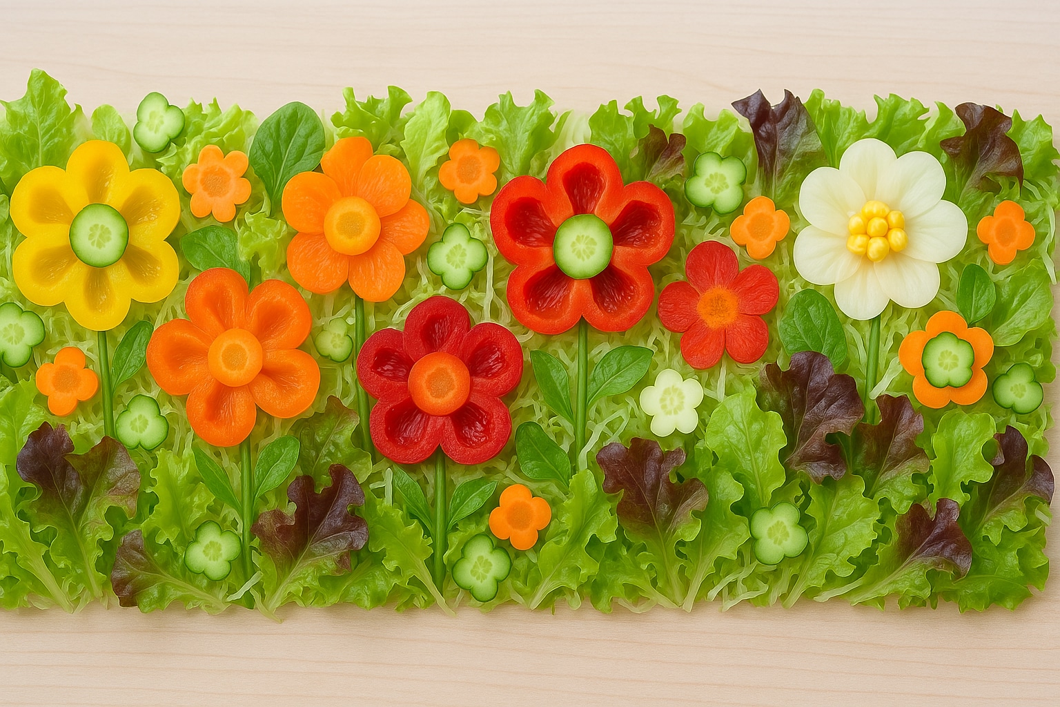 『カットサラダのお花畑』