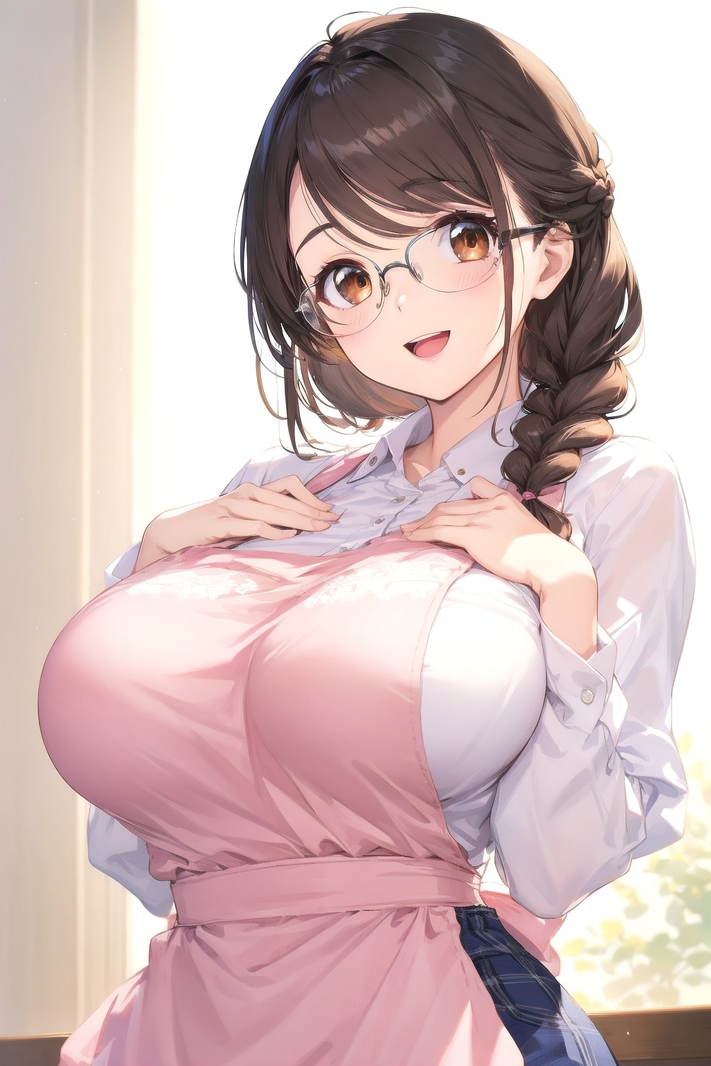 他己紹介希望・眼鏡三つ編み姉妹弟長女りえさん