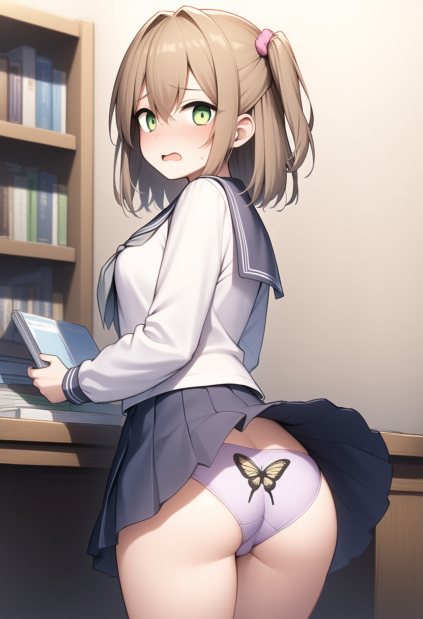図書委員ちゃんのパンチラ