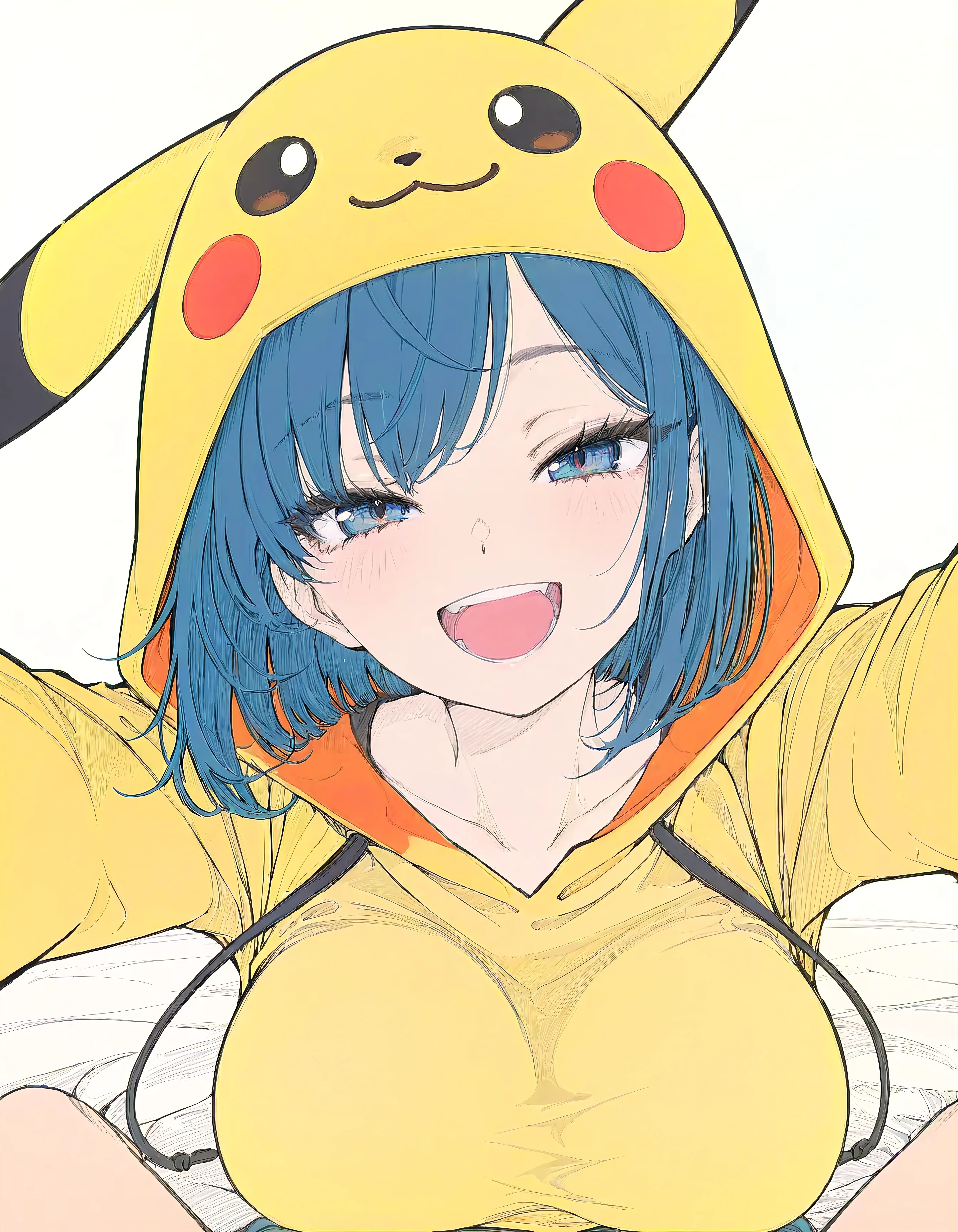 Smiling Girl in a Pikachu Hoodie | の人気AIイラスト・グラビア