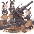 対戦車砲に弾薬を装填するウサギ耳の女の子 4枚目