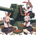 対戦車砲に弾薬を装填するウサギ耳の女の子 5枚目