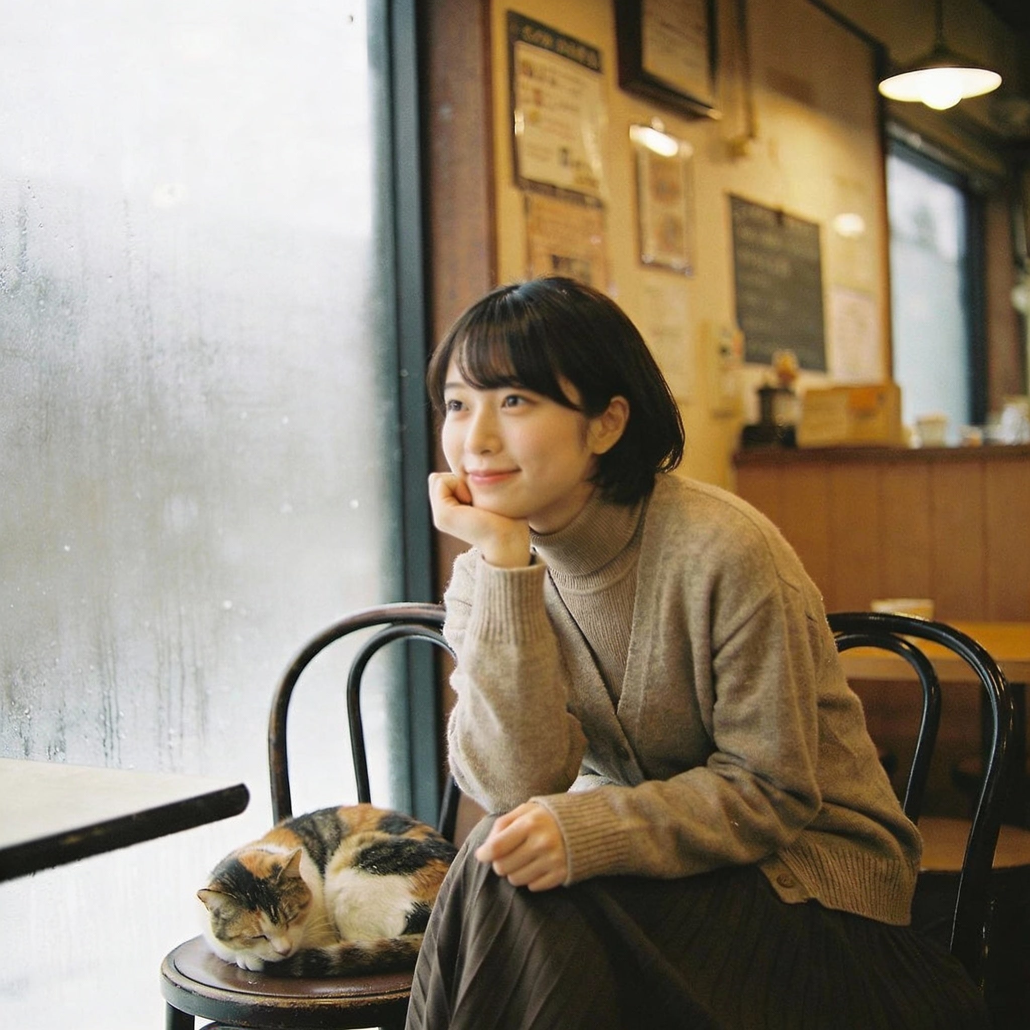 A Pensive Pause with Feline Company | の人気AIイラスト・グラビア