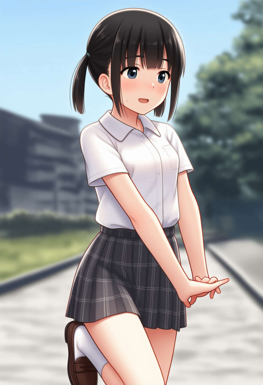 他校の制服を借りた