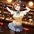 BarCatでダンスする猫耳制服コスプレ人妻達 3枚目