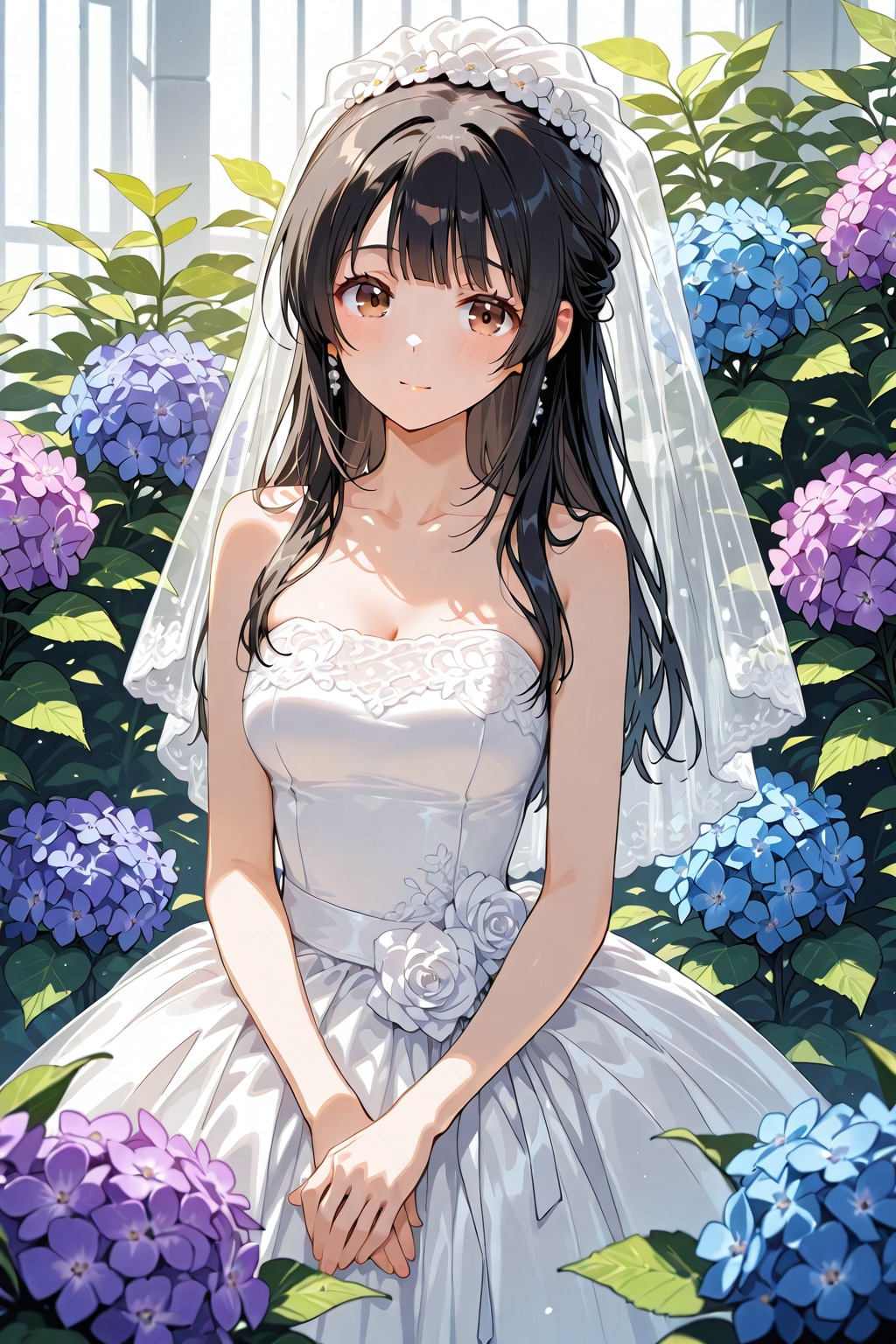 紫陽花とブライダルさくらちゃん