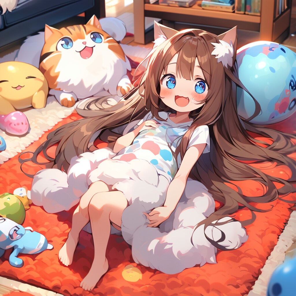 おうちでのんびり過ごす小さな女の子