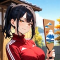 羽根突きで勝負を挑む姉御 2枚目