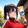 羽根突きで勝負を挑む姉御 4枚目