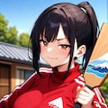 羽根突きで勝負を挑む姉御 5枚目