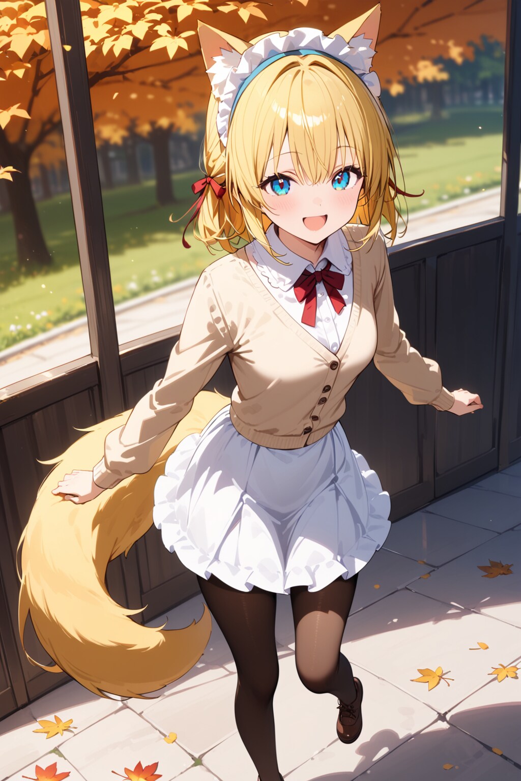 公園を散歩する狐耳ちゃん