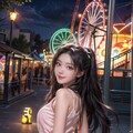 夜の遊園地🎡 5枚目