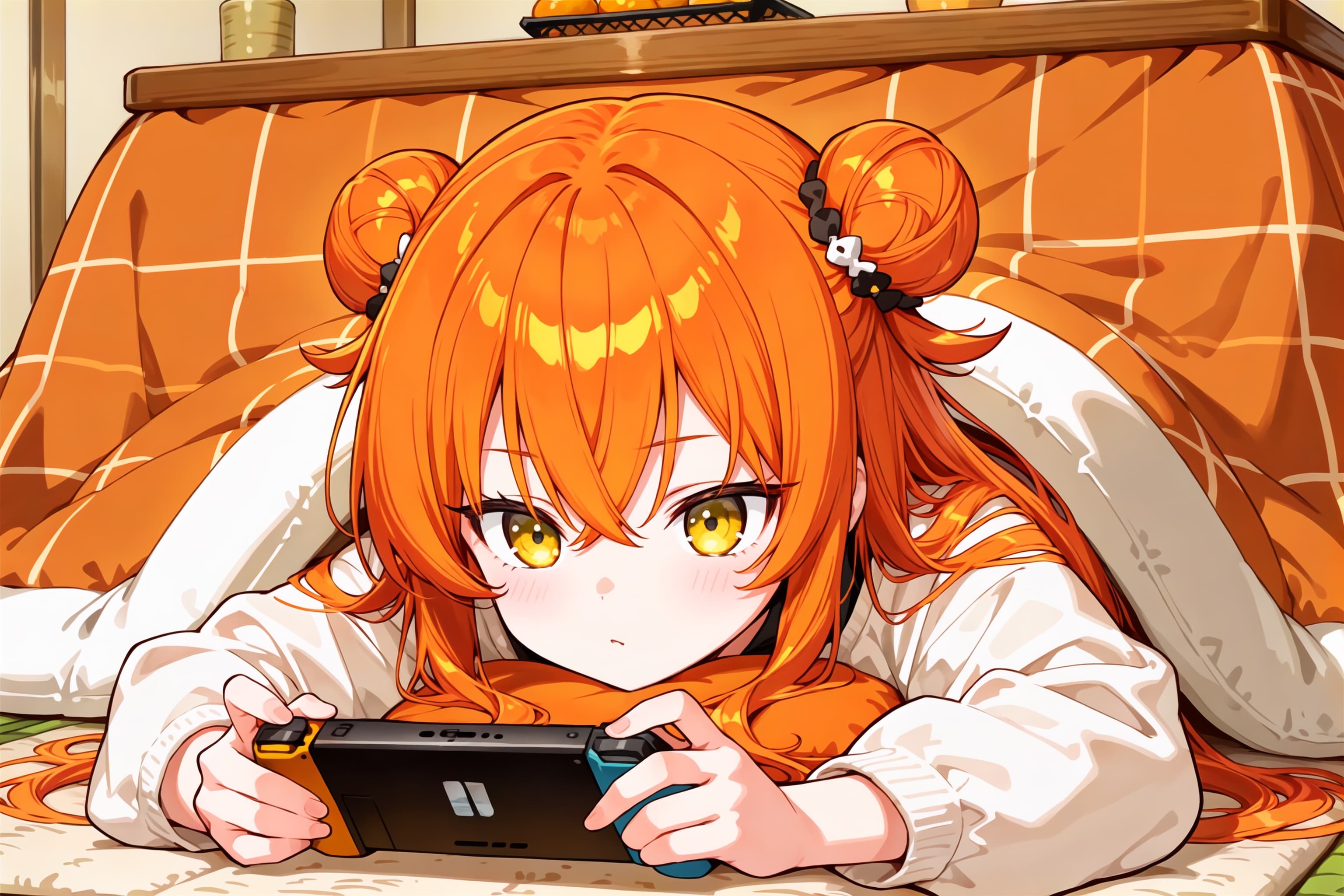 おこたで昼寝したので