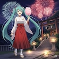 初音ミクと神社 2枚目