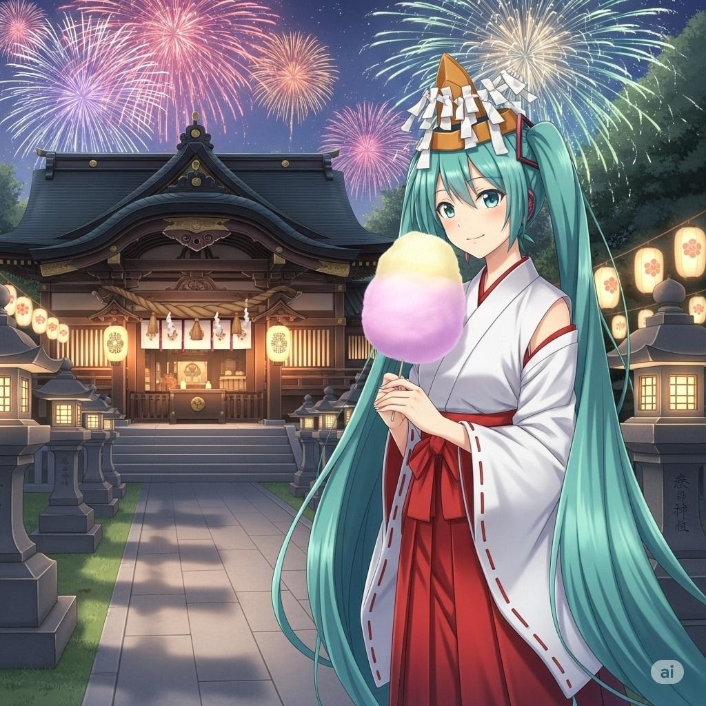 初音ミクと神社