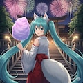 初音ミクと神社 3枚目